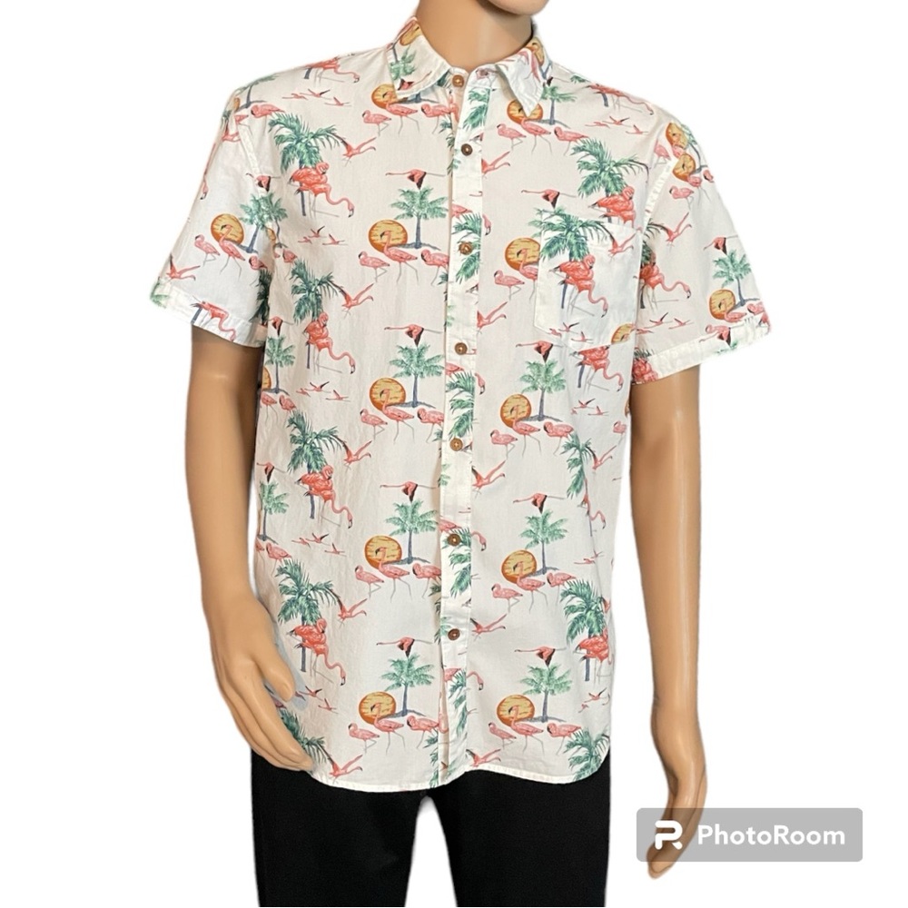 MBX Premium Goods Short Sleeve Tropical Casual Button Down Shirt Size XL